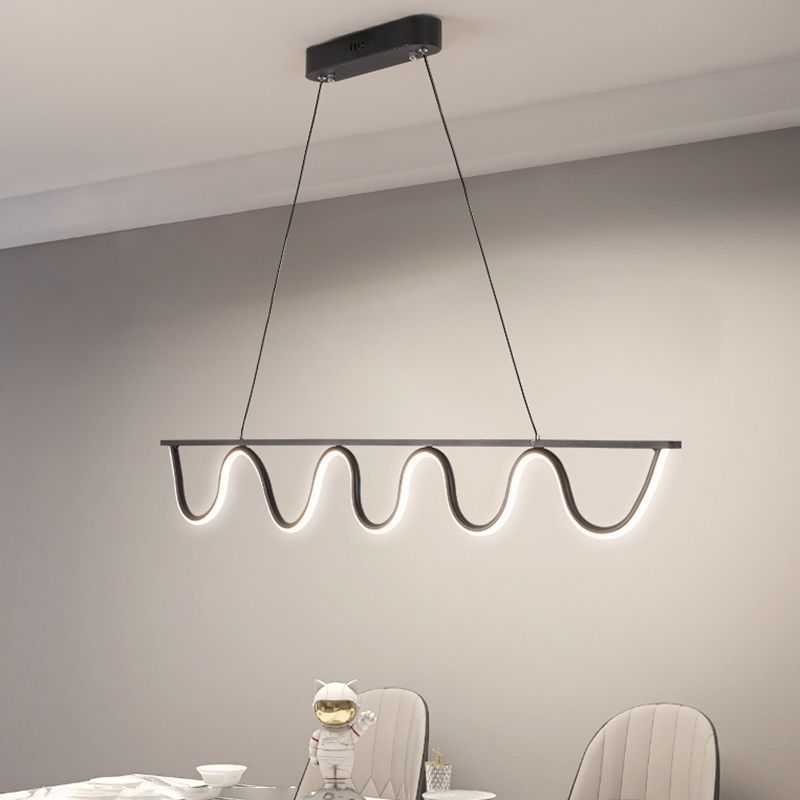 Linear Shape Island Pendant Contemporary Style Metal 1 Light Island Lighting