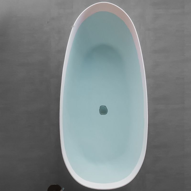 Soaking Stone Bathtub Antique Finish Oval Back to Wall Bath Tub