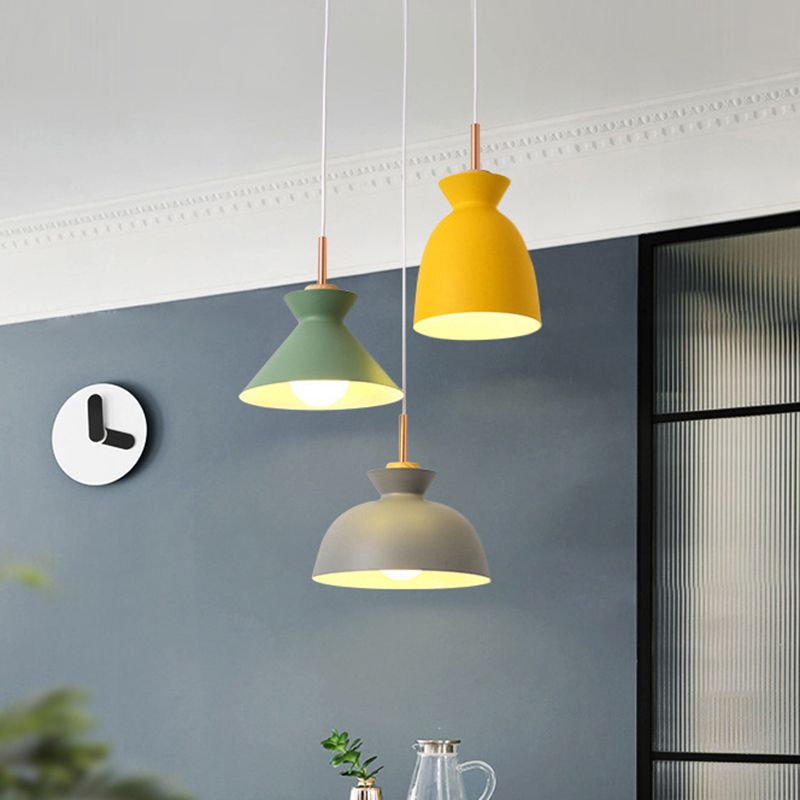 Macron Hanging Light Bowl Shape Single Light Metal Modern Pendant Light for Dinning Room