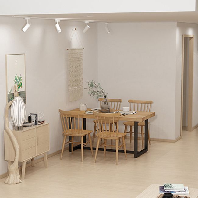 Industrial Solid Wood Dining Table Set 1/5/7 Pieces Dining Set