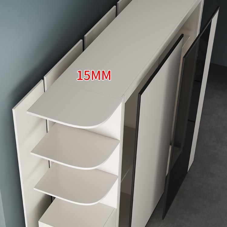 Contemporary Style Wood Wardrobe White Colour Wardrobe Closet with Sliding Door