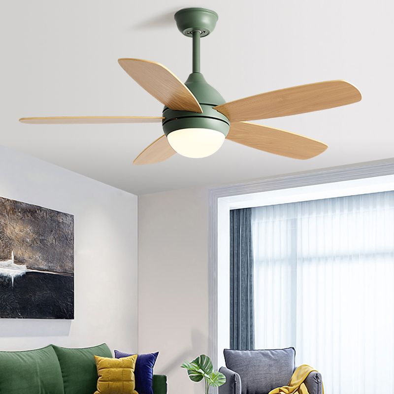 1-Light Ceiling Fan Lamp Modern Style Metal Ceiling Fan Lighting for Bedroom