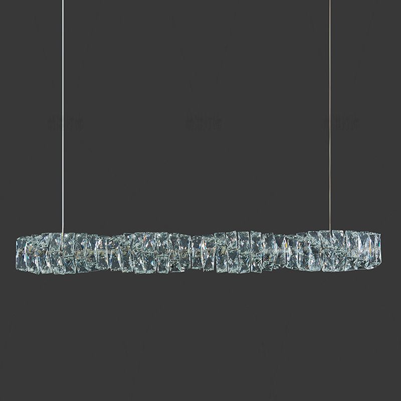 Modern Dining Island Lamp Kitchen Dining Room Crystal Hanging Lamp Fixture