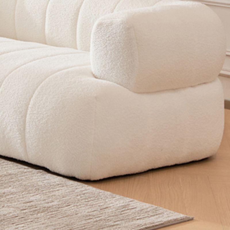Recessed Arm Wool Sofa Scandinavian 23.6" High Sofa with Pillows