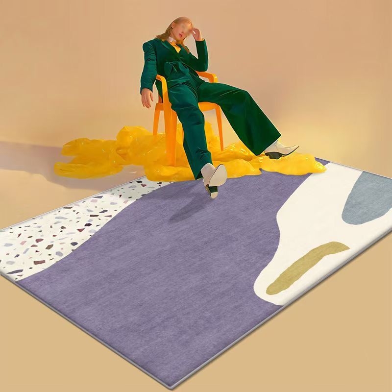 Artistical Modern Rug Color Piece Rug Stain Resistant Rug for Living Room