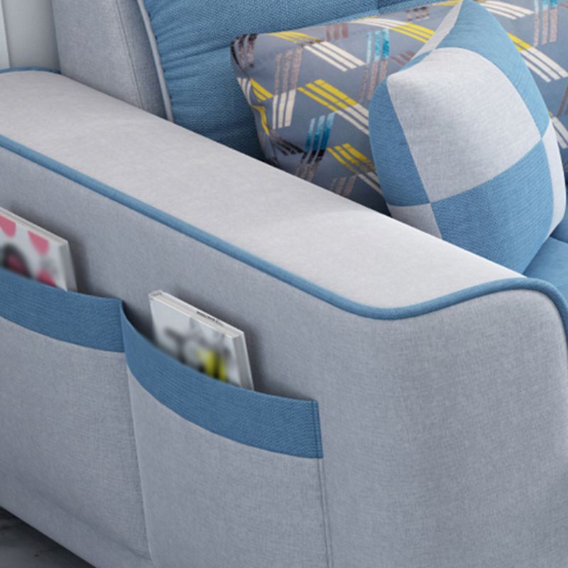 Modern Square Arm Sectionals 106.3"L High Back Sofa and Chaise with Storage