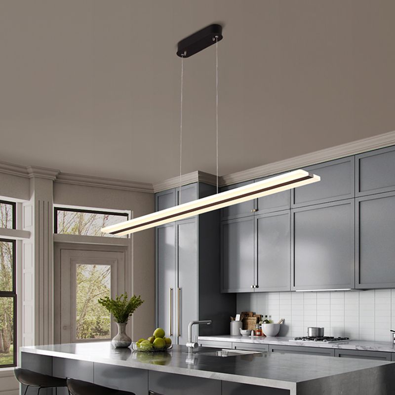 LED Simple Island Lamp Moderner Rechteck -Anhängerleuchte für Esszimmer