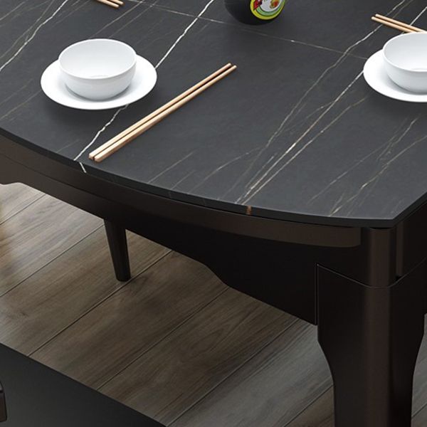 Minimalist ausziehbarer rund Form Table Standard Sintered Stone Esstisch für Küche