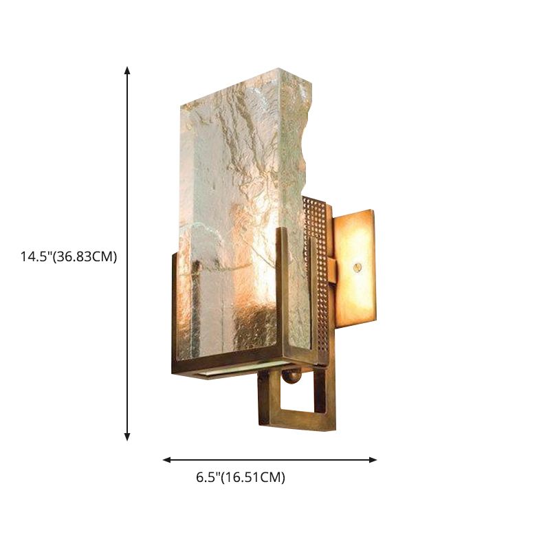 Postmodern Creative Ice Cube Lámpara de pared de cristal Lámpara bronceada Simplicity Light para pasillo de escalera