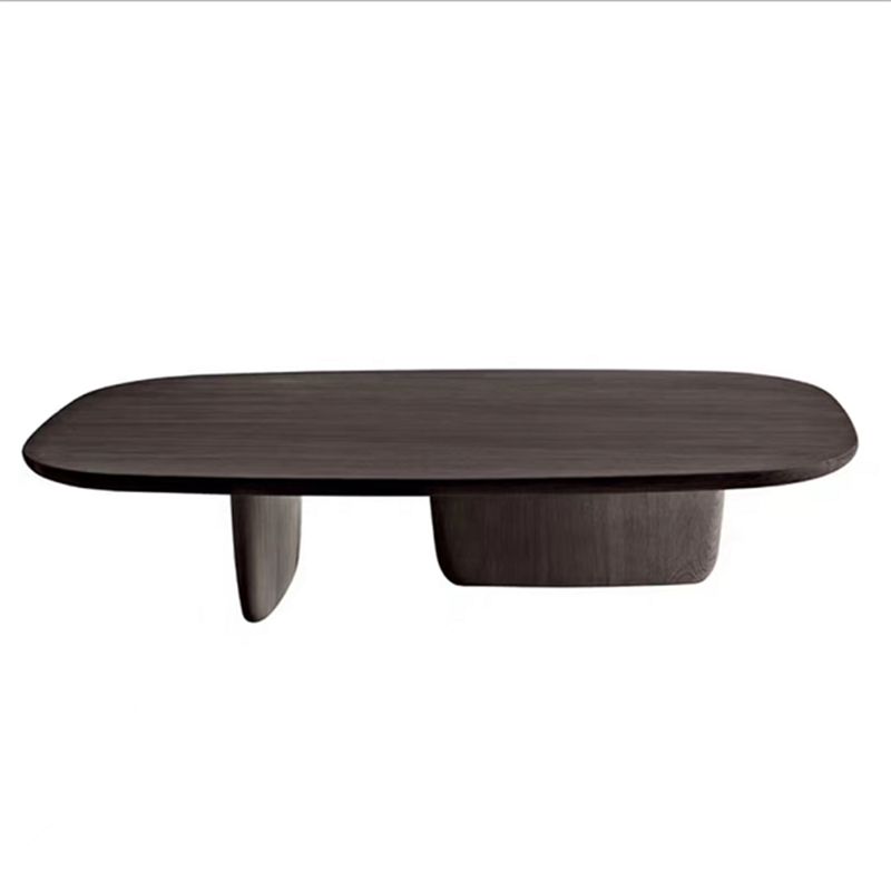 Scandinavian Solid Wood Coffee Cocktail Table with 2 Legs - 15" H