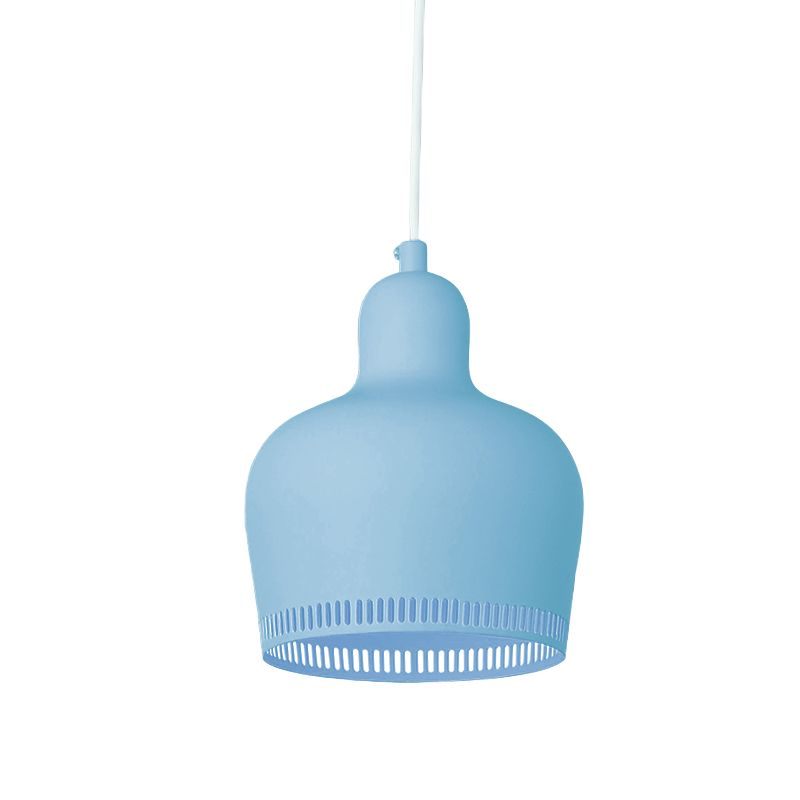 Posteo de suspensión Bell Drop de metal nórdico 1 Rosa claro/azul/amarillo Luz de techo colgante para dormitorio
