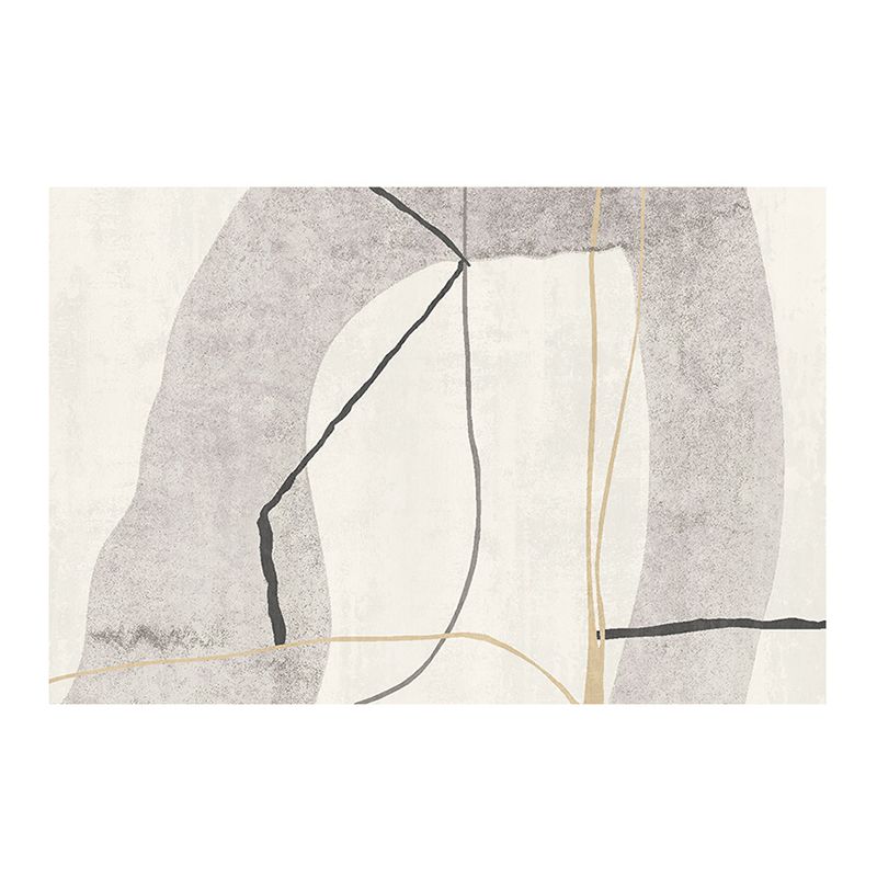 Light Brown Simple Rug Polyester Line Rug Stain Resistant Rug for Living Room