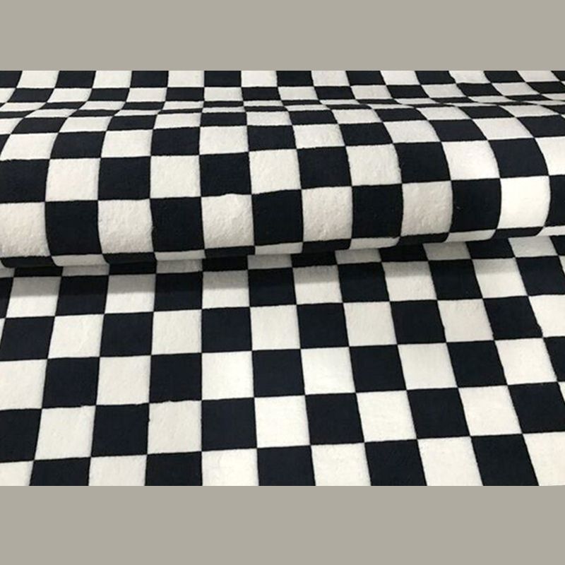 Solid Color Home Decoration Carpet Simplicity Checkered Area Rug Polyester with Non-Slip Backing Rug