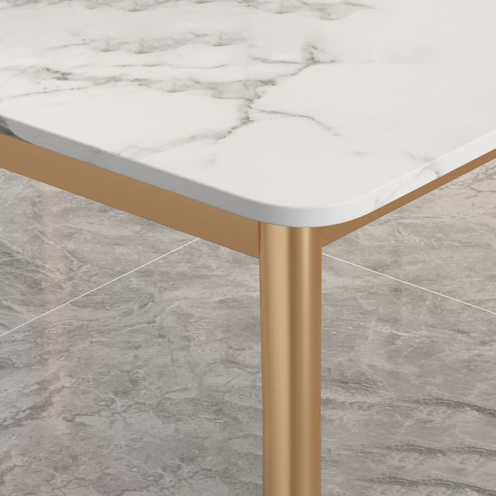 Modern Dinning Table White Top Stone Rectangle Dining Table for Kitchen