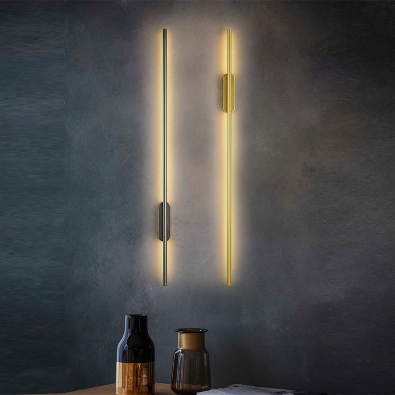 Metal Linear Shape Wall Mount Lighting Modern Style 2-Lights Wall Mounted Light Fixture