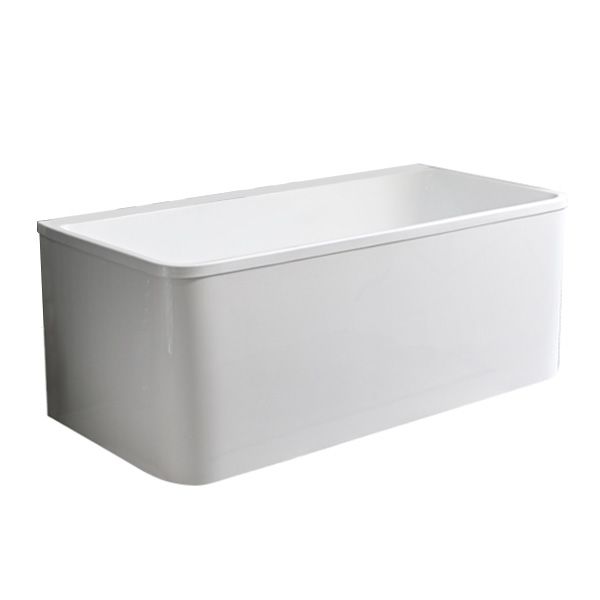 Back to Wall Soaking Bathtub Modern Rectangular Antique Finish Bath Tub