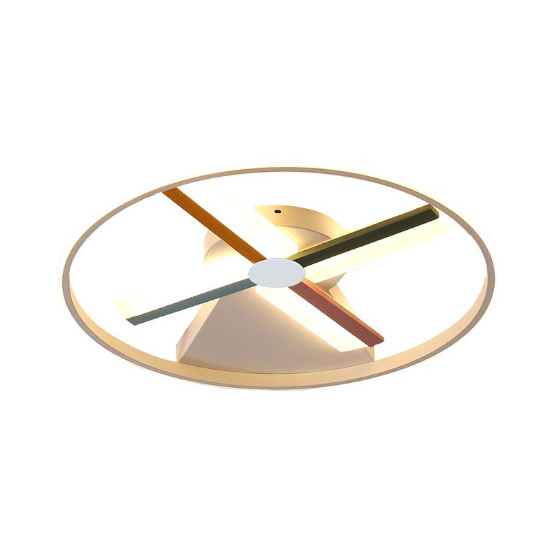 White Windmill Ceiling Flush Modern LED Acrylic Flush Mount Lighting Fixture for Children Bedroom, 16.5"/20.5" Wide