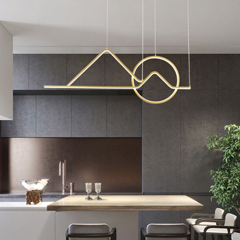 Modern Singularity LED Linear Pendant Light Aluminium Ceiling Light for Dining Room
