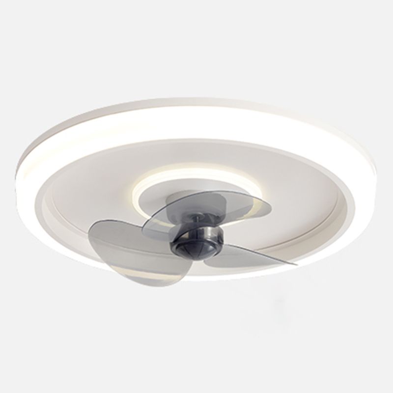 Round Shape Metal Ceiling Fan Lamp Modern Style 2 Lights Ceiling Fans