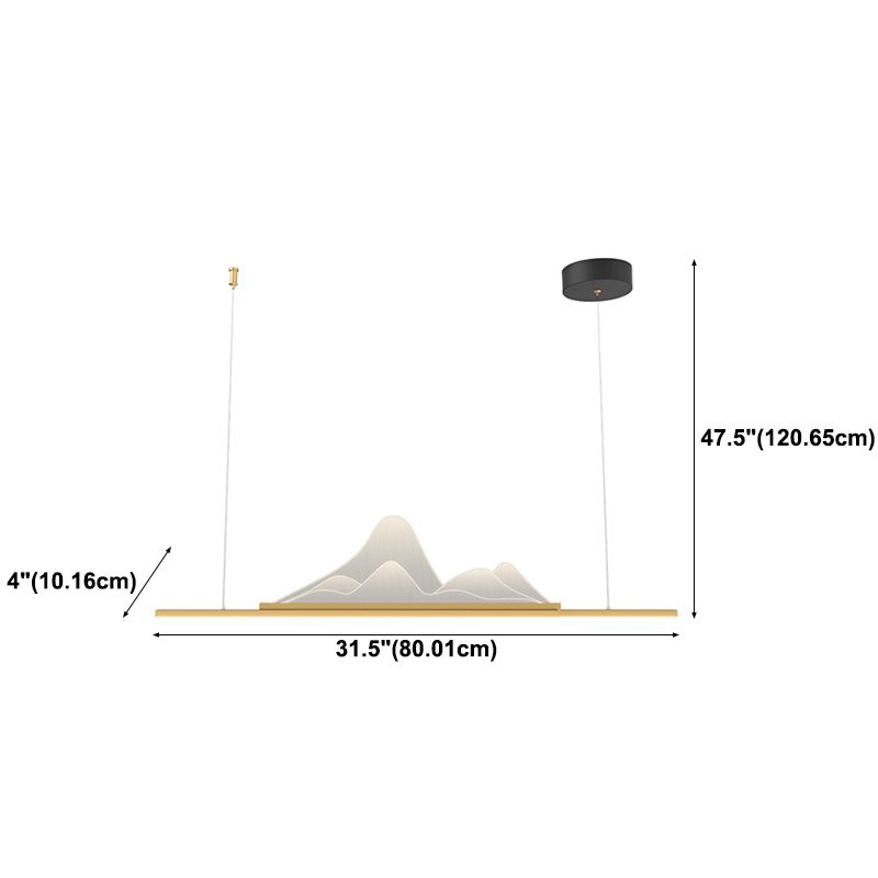 Iluminación de colgante de metal moderno Luz de colgante lineal de 1 luces