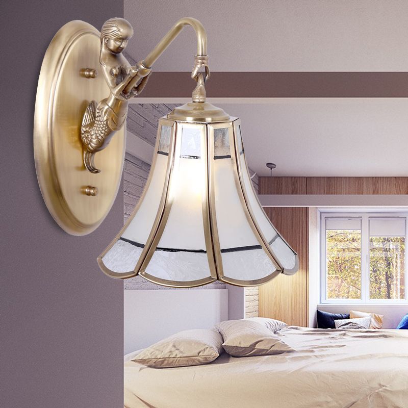 Trumpet Sconce Sconce tradizionale metallo 1 illuminazione montata a parete con sirena
