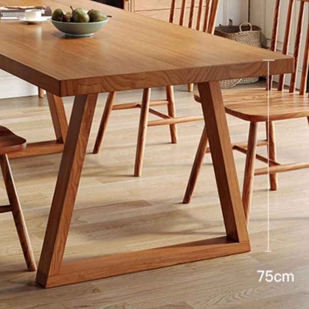 Industrial Pine Wood Kitchen Table for Restaurant Rectangle Table with Double Pedestal