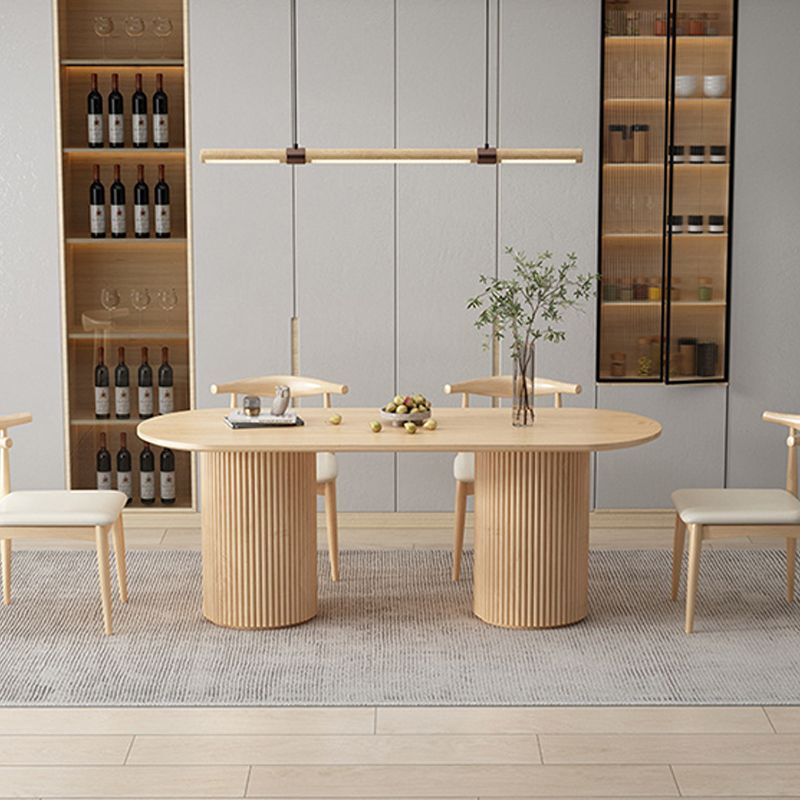 Contemporary Solid Wood Dining Table Oval Dining Table for Home Use