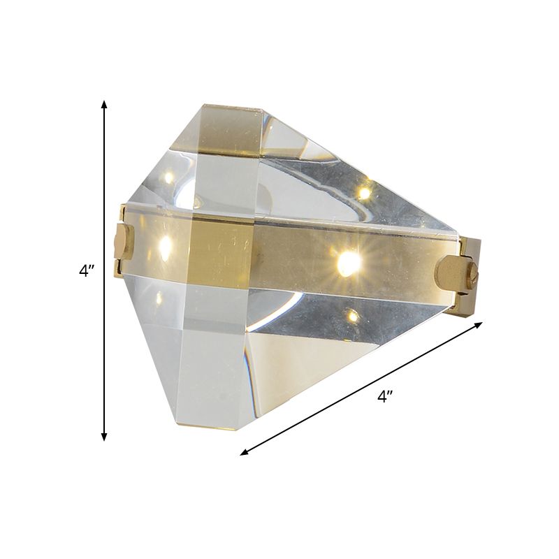 Illuminazione da tavolo diamanti contemporanei a led cristallo limpato a led in ottone per camera da letto