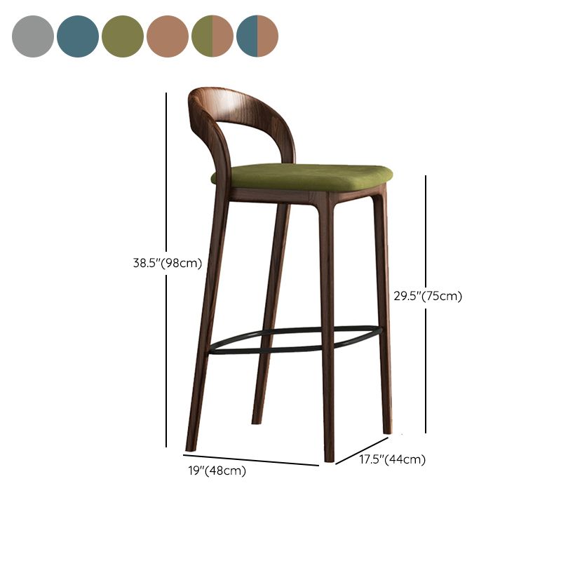 Solid Wood Counter Stool Modern Style Armless Stool for Living Room