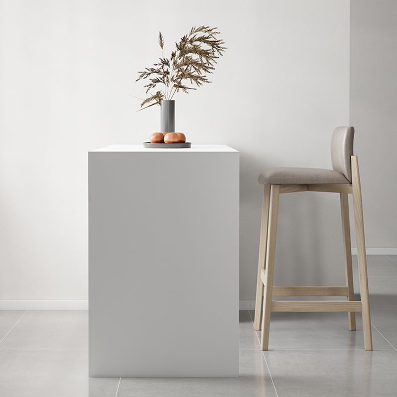 Modern Sintered Stone Top Rectangle White Bar Dining Table with Storage