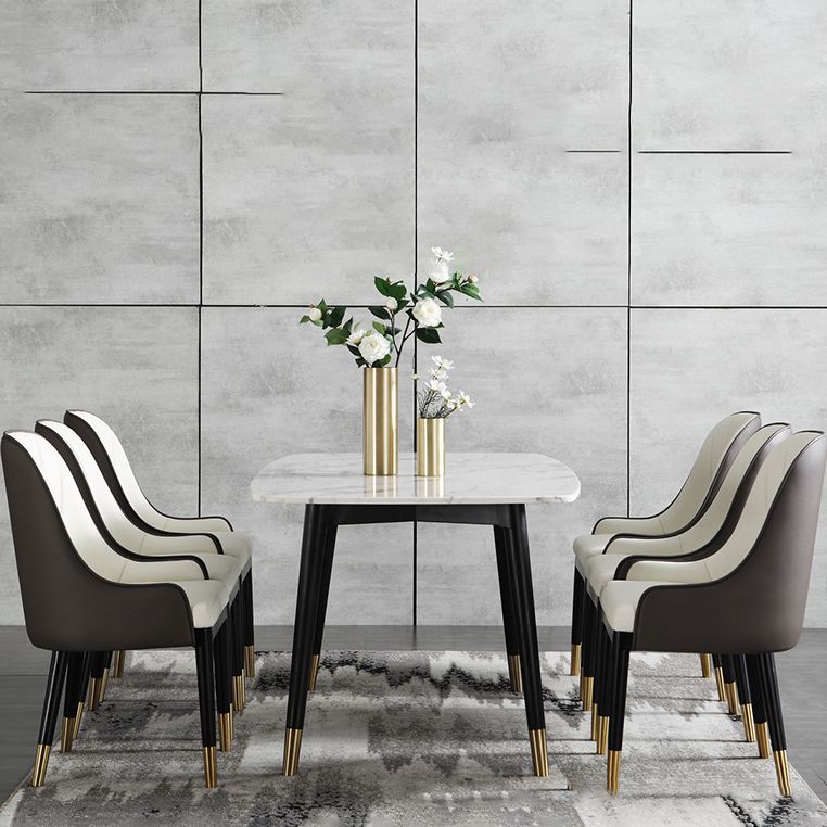 Glam Kitchen Dining Chairs Faux Leather Side Chairs for Kitchen