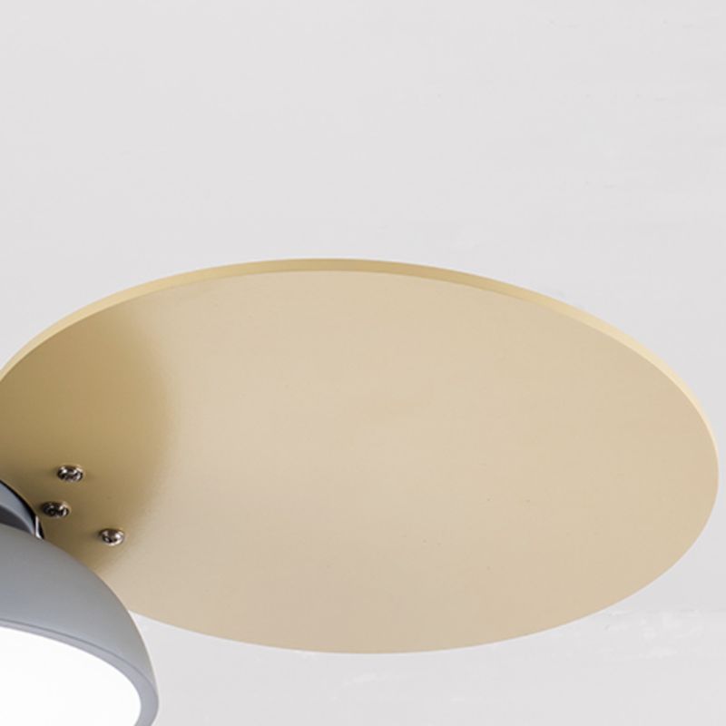 Lámpara de ventilador de techo estilo nórdico led metal techo de techo de montura de montaje para niños dormitorio