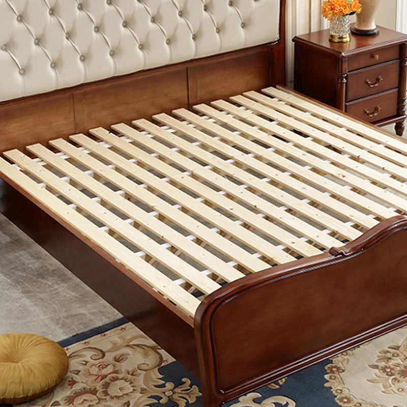 Faux Leather Upholstered Platform Bed Full Nail Button Tufted Bed