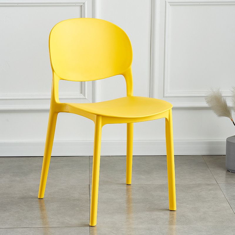 Home Kitchen Dining Armless Chair Open Back Side Plastic Chair