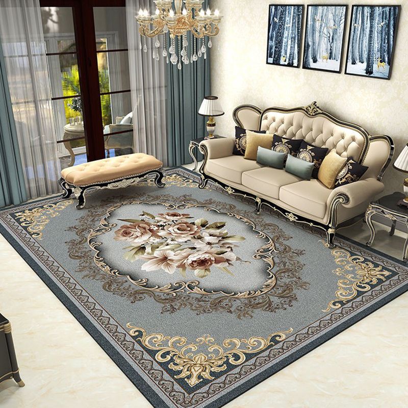 Multicolor Modern Rug Polyester European Printing Indoor Rug Easy Care Carpet for Living Room