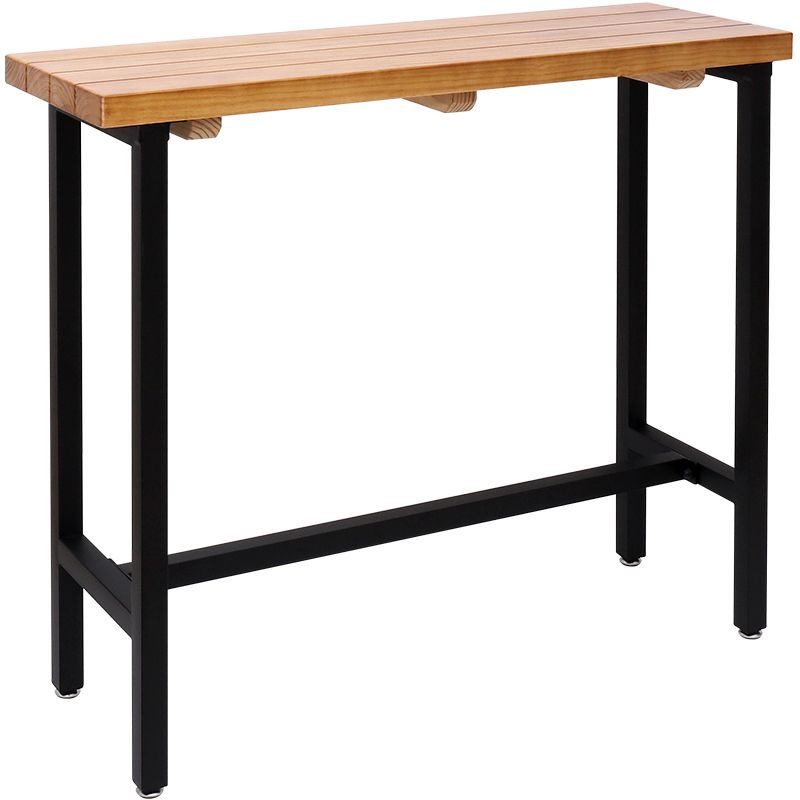 Footrest Outdoor Cocktail Bar Table Industrial Wood Rectangle Counter Table