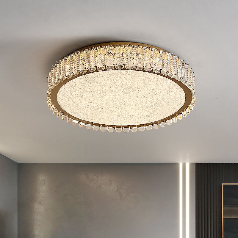 Modern Simple Ceiling Lamp Crystal LED Flush Mount Light Fixture for Bedroom