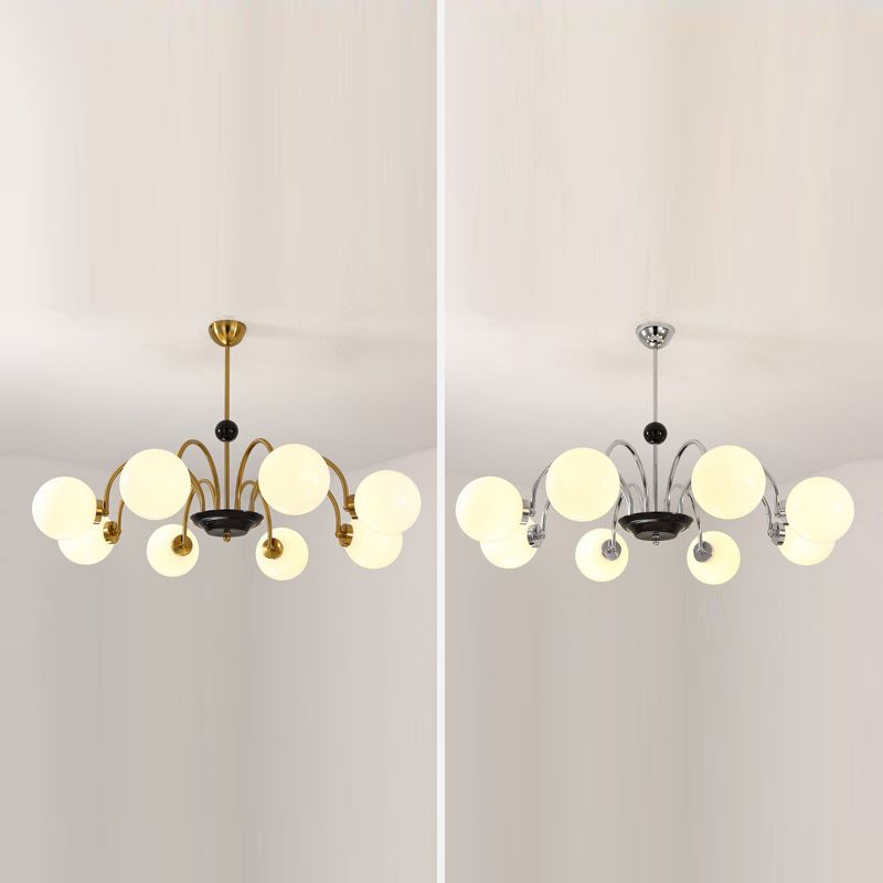 American Style Chandelier White Glass Pendant Lighting Fixtures for Dining Room