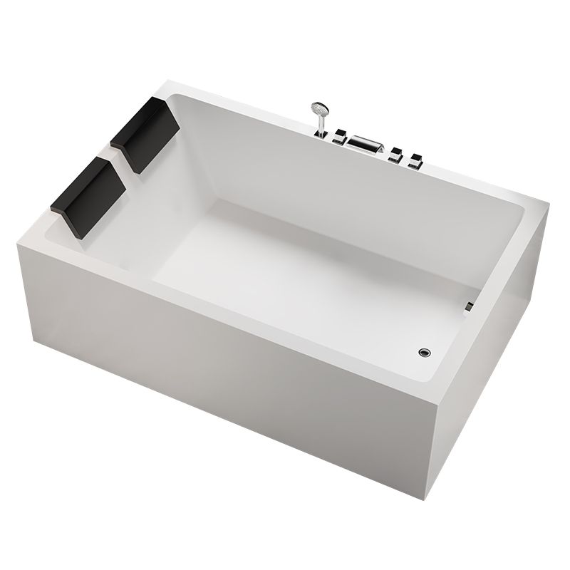 Modern Rectangular Acrylic Bathtub Stand Alone Soaking White Bath