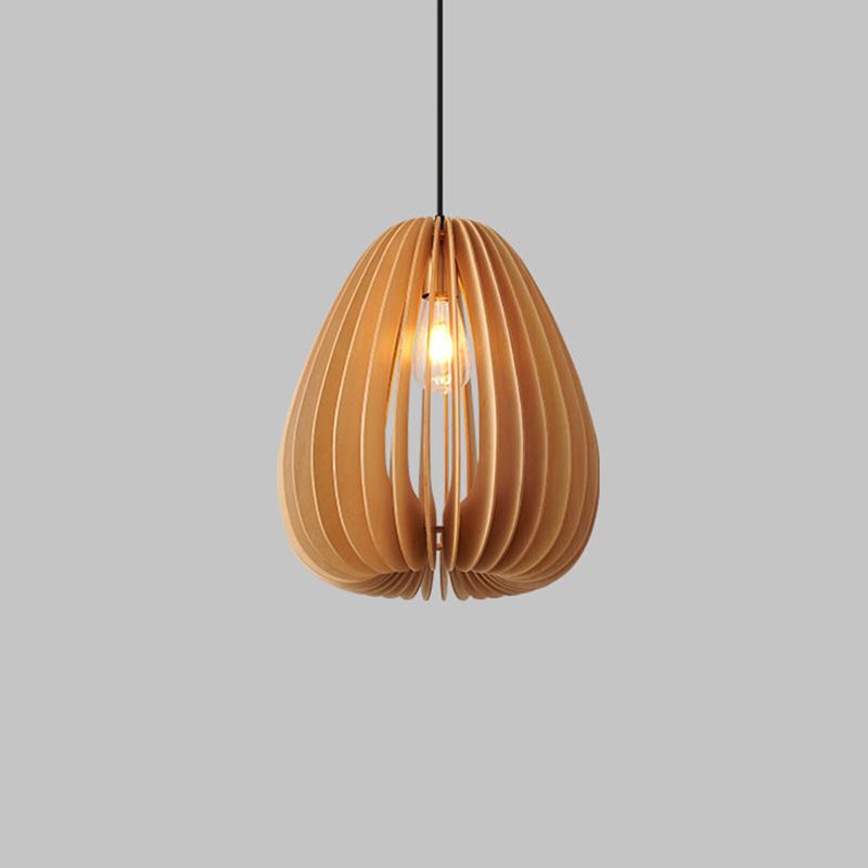 Lampada a sospensione a pendente a legna la luce del soffitto a 1 luce contemporanea per sala da pranzo