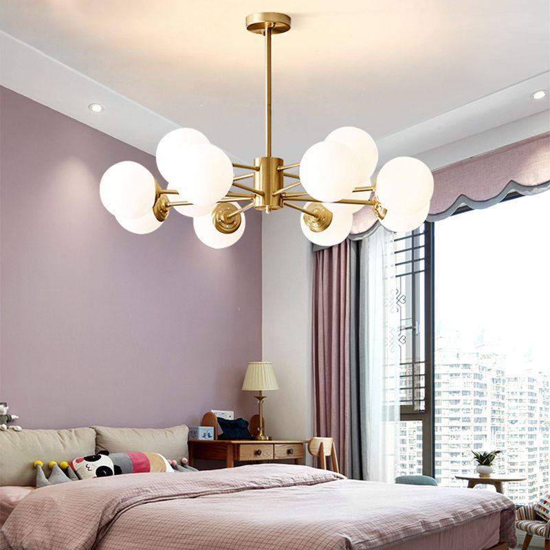 Nordic Glass Chandelier Light Fixtures Restaurant Multi Head Hanging Chandelier