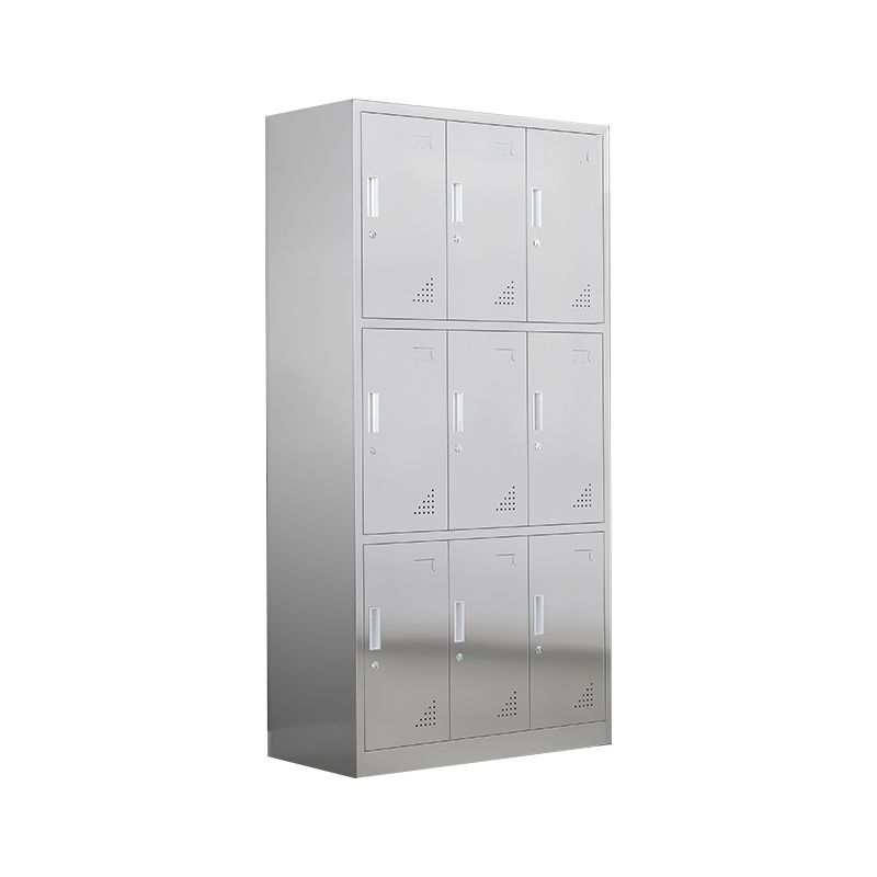 Metal Industrial Cabinet with Hinged Door Gray Steel Storage Cabinet for Bathroom