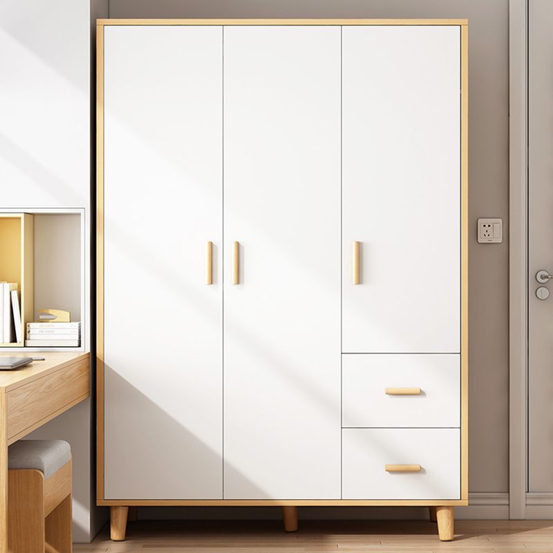 Contemporary Wardrobe Armoire Wooden Armoire with Doors and Legs