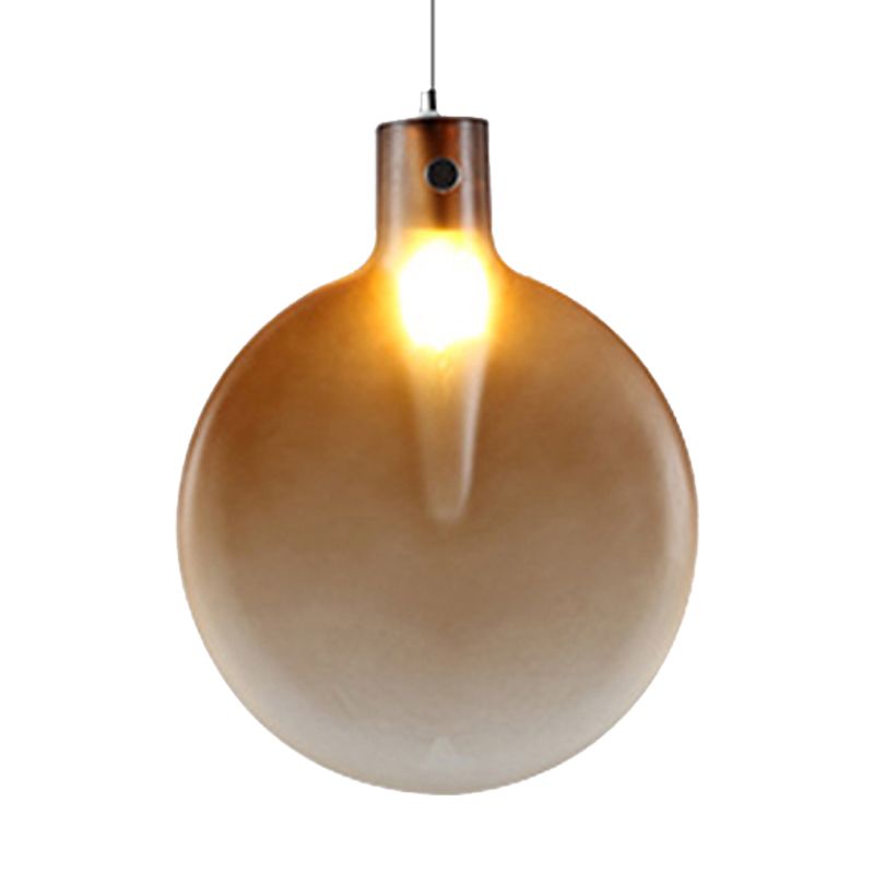 Bola de bola colgante de techo nórdico 1 marrón claro/verde/amarillo colgante de suspensión de vidrio para sala de estar