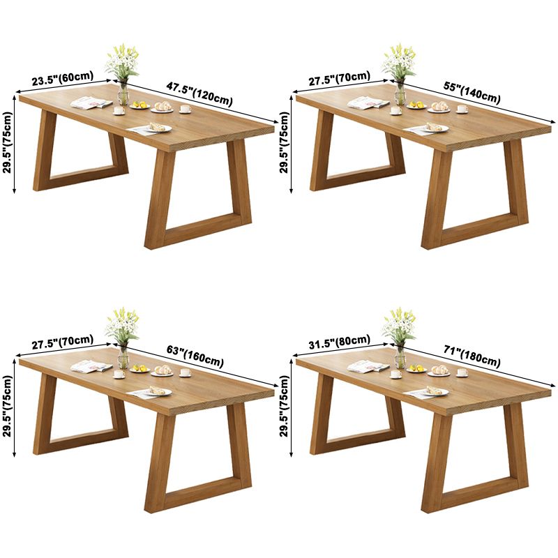 Tavolo da pranzo in legno in stile semplice in stile tavolo a forma di rettangolo con base a slitta