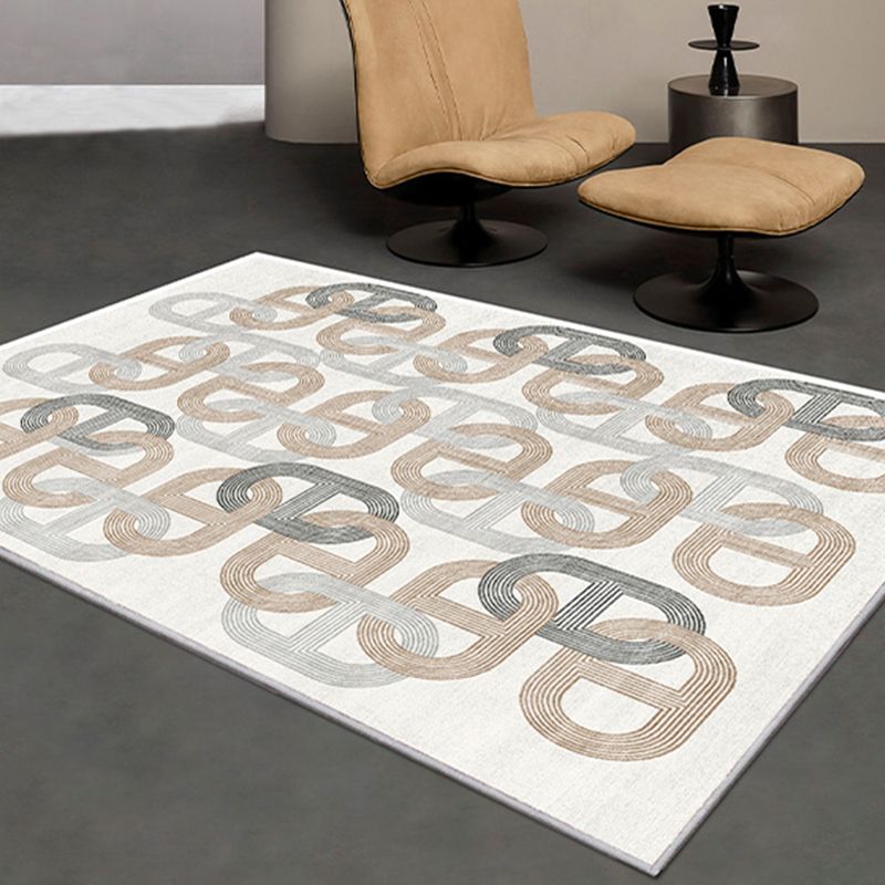 Alfombra casual blanca mezcla hebilla de hebilla alfombra interior mancha alfombra para sala de estar