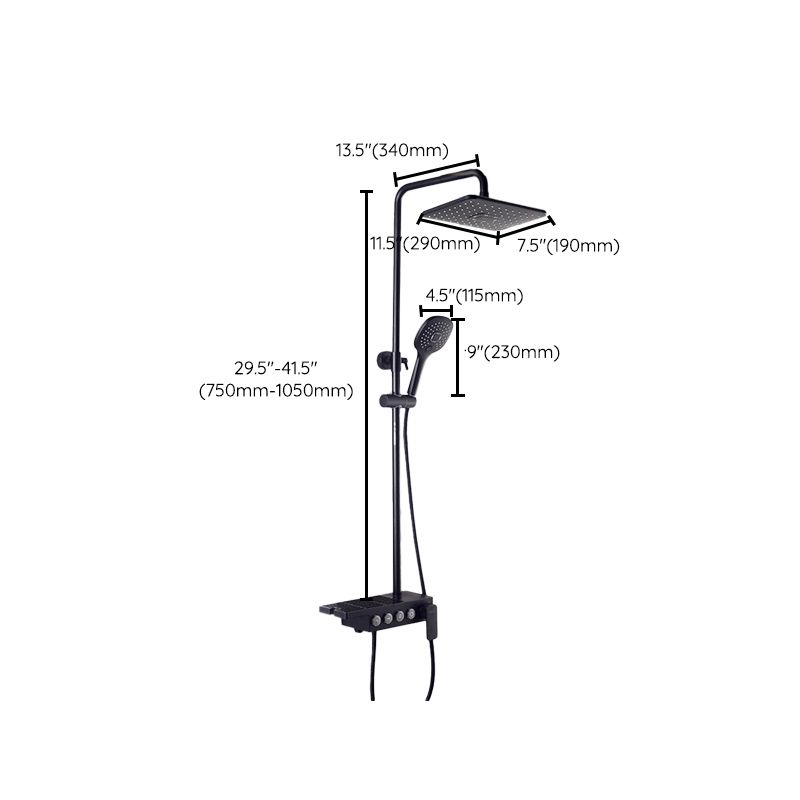 Wall Mounted Shower System Contemporary Adjustable Shower Head Combo
