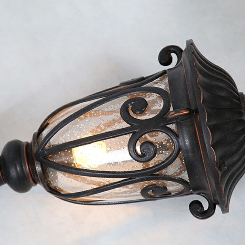 1-Light Black Pillar Lamp Waterproof Outdoor Light for Garden
