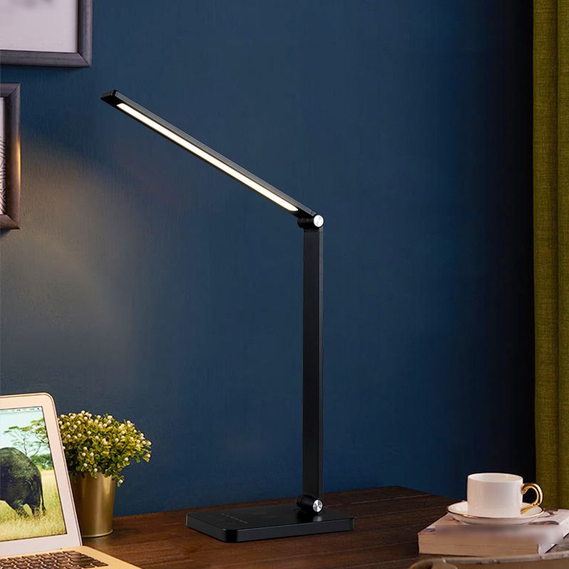 1 tavolo lineare leggero leggero modernismo lampade da tavolo notturno in metallo per la sala di studio in nero