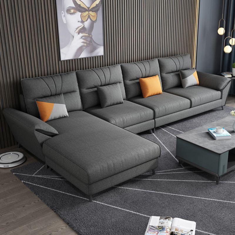 Scandinavian Living Room Fabric Cushions Pillow Top Arm Seating